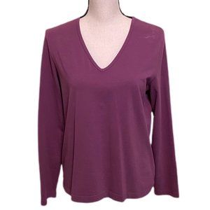 Jones Sports Purple Long Sleeve V-Neck T-Shirt
